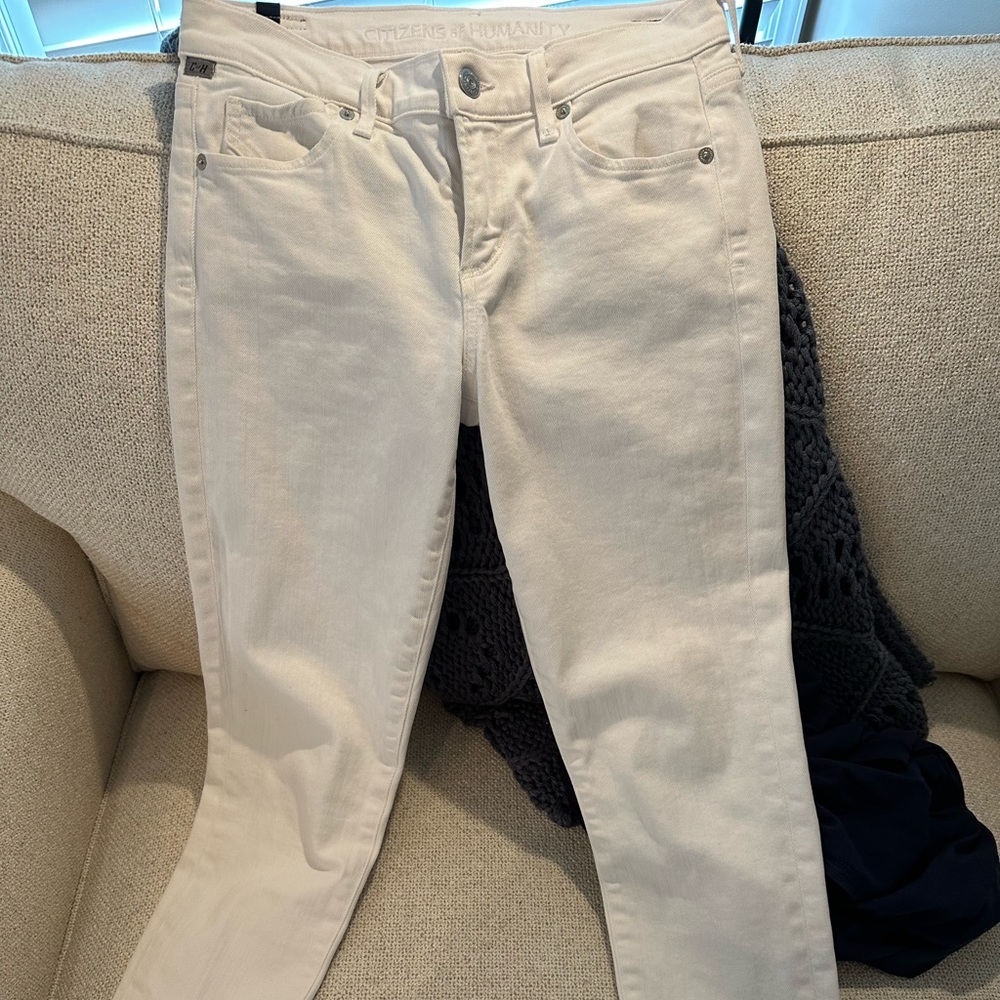 Citizens of Humanity Women’s Avedon Ankle Skinny White Jeans, size 25